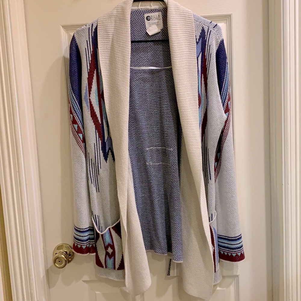 Billabong Cardigan with Western pattern.